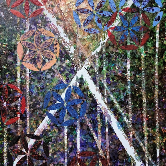 HANDCRAFTED Abstract Floral Painting HANDPAINTED Artwork HANDMADE Wall Art Decor - Picture 12 of 14